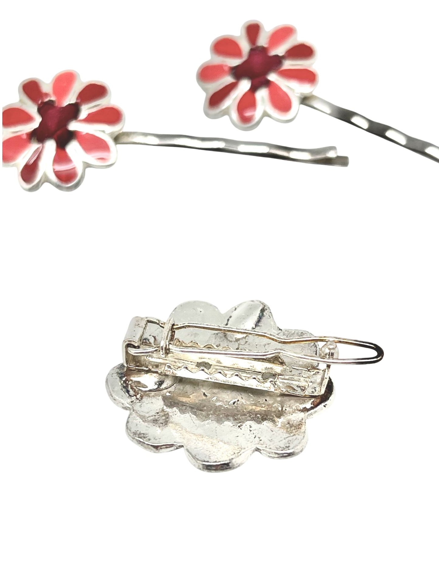 Pack 6 horquillas +pasador plata 10µ lacado colores