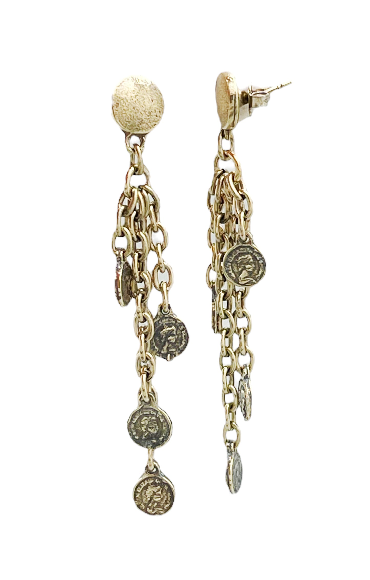 Pendiente MonCas en dorado largo