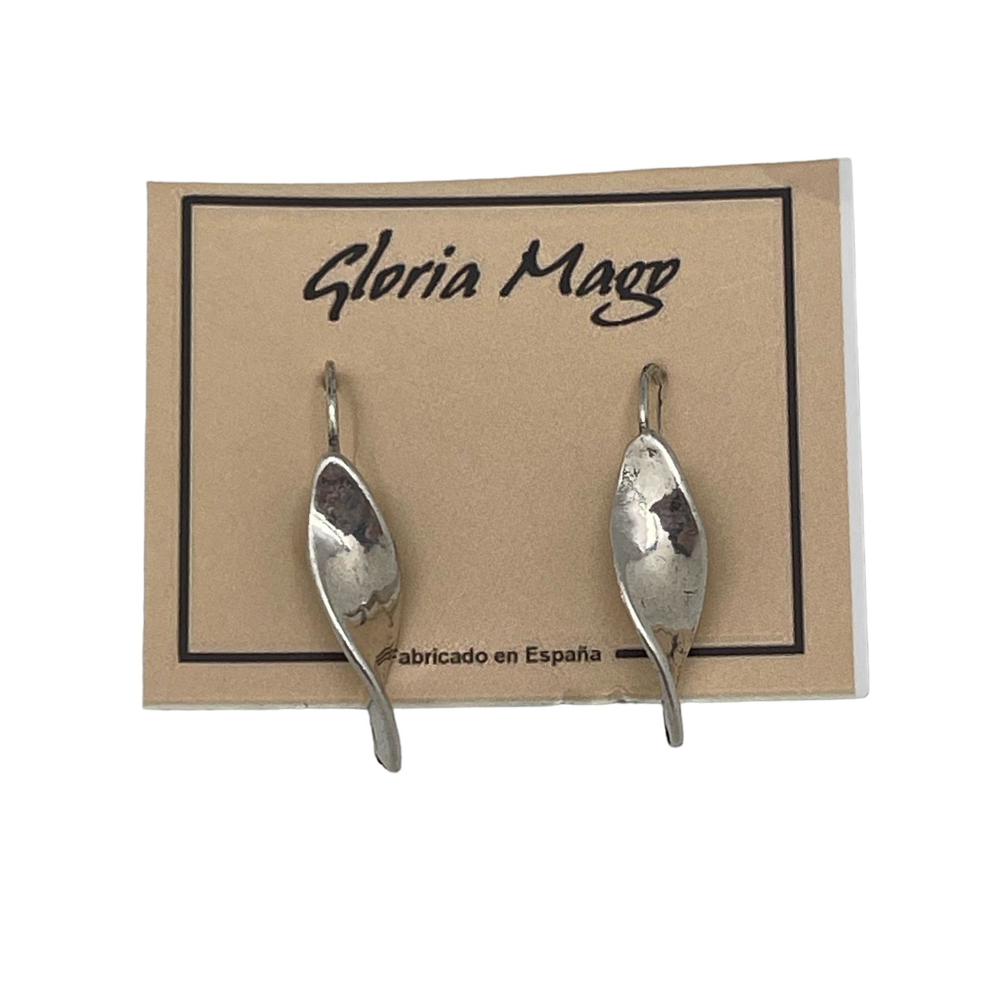 Pendiente ballestilla hélice en plata chapado