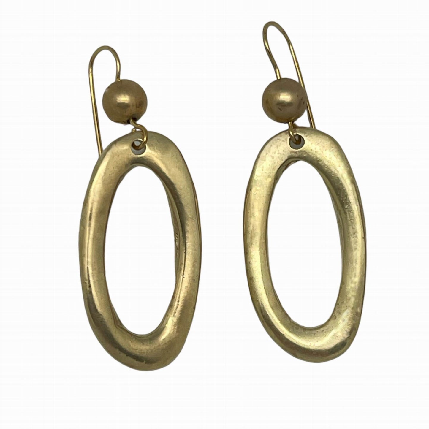 Pendiente dorado chapado gancho colgante oval