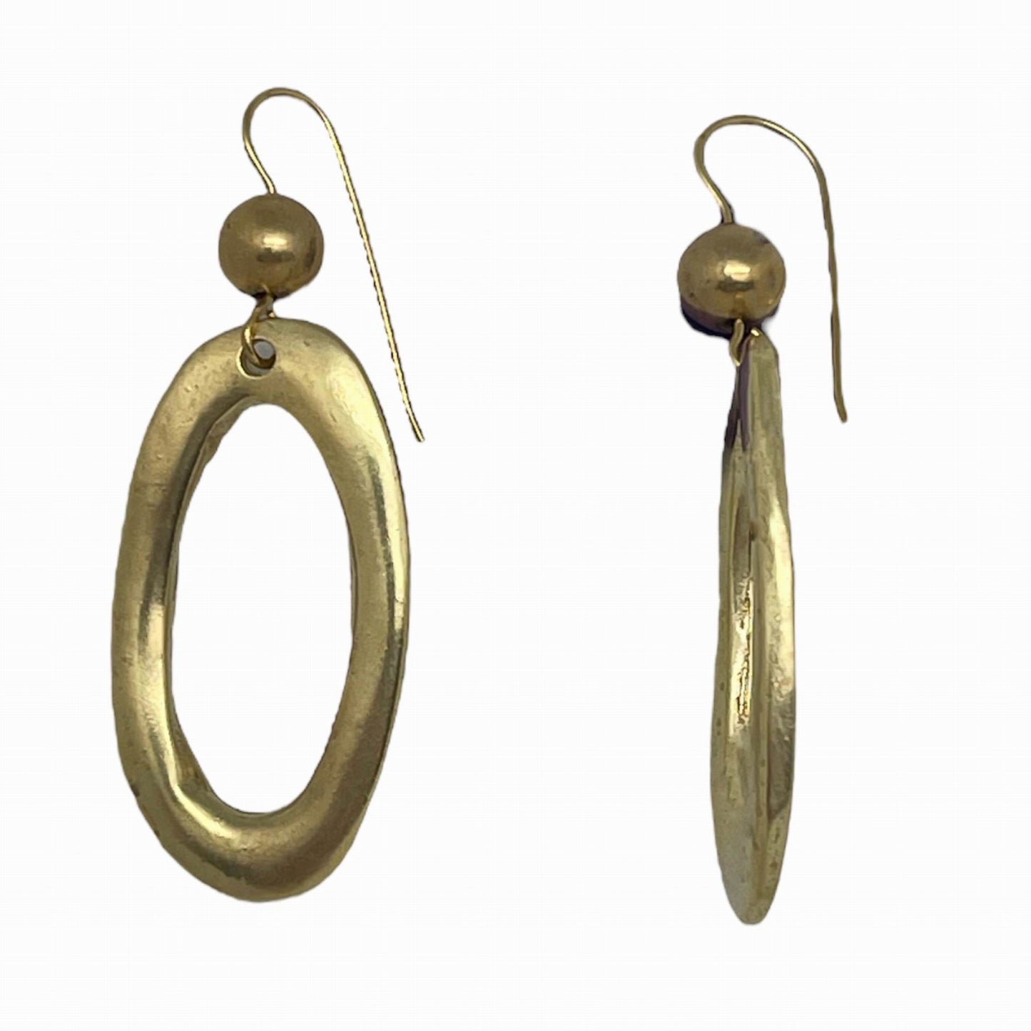Pendiente dorado chapado gancho colgante oval