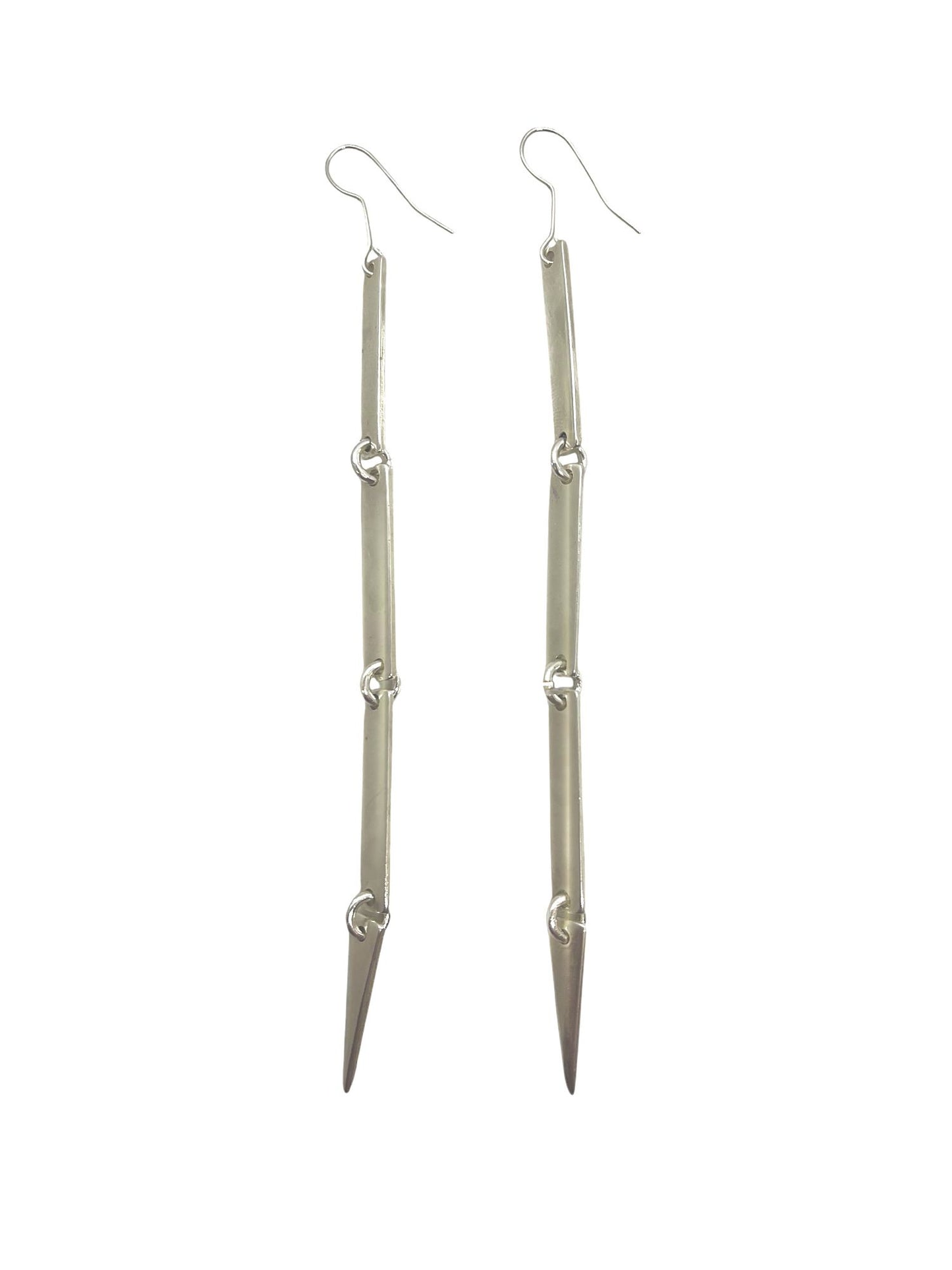 Pendiente largo fino plata chapado