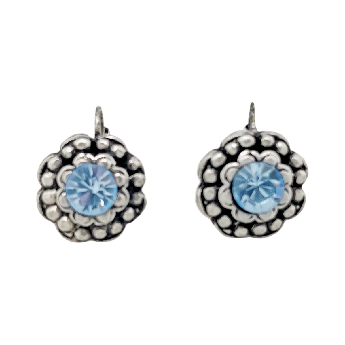 Pendiente ballestilla con cristal de Sw en azul
