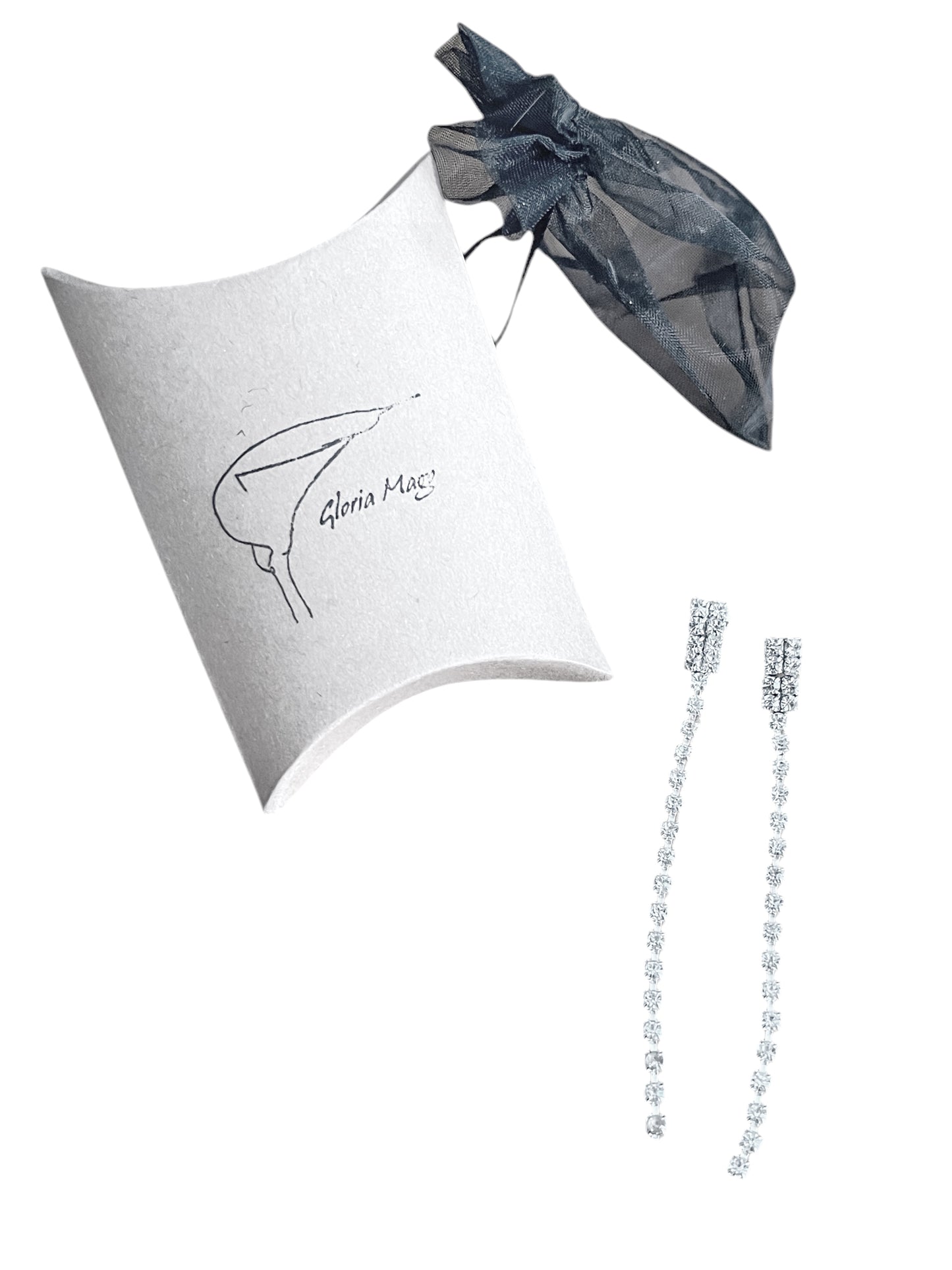 Pendiente doble linea SW largo 9,5cm en plata 10 micras