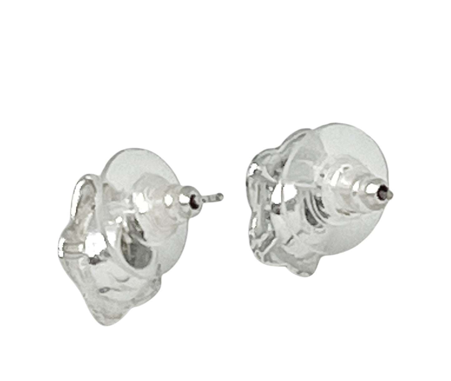 Pendiente Flor plata 10µ y SW rosa fuschia