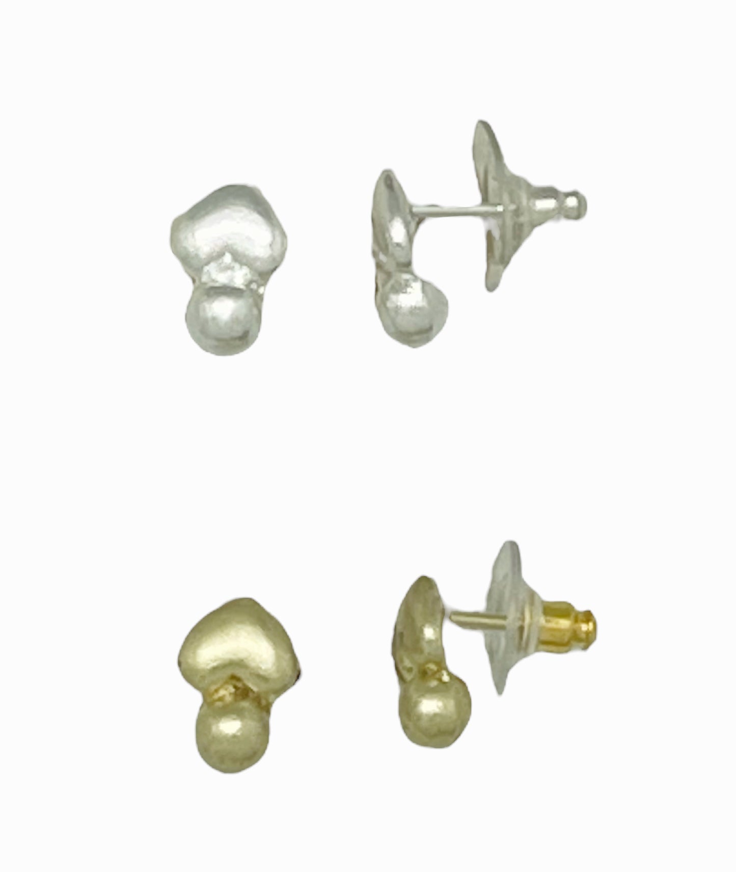 Pack de pendientes corazón mini en plata 10µ y dorado