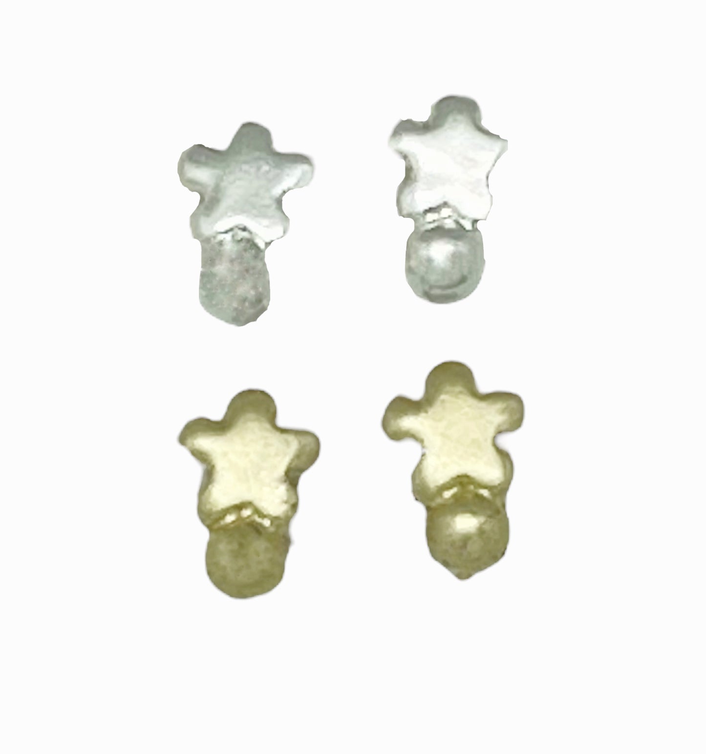 Pack de pendientes flor mini en plata 10µ y dorado