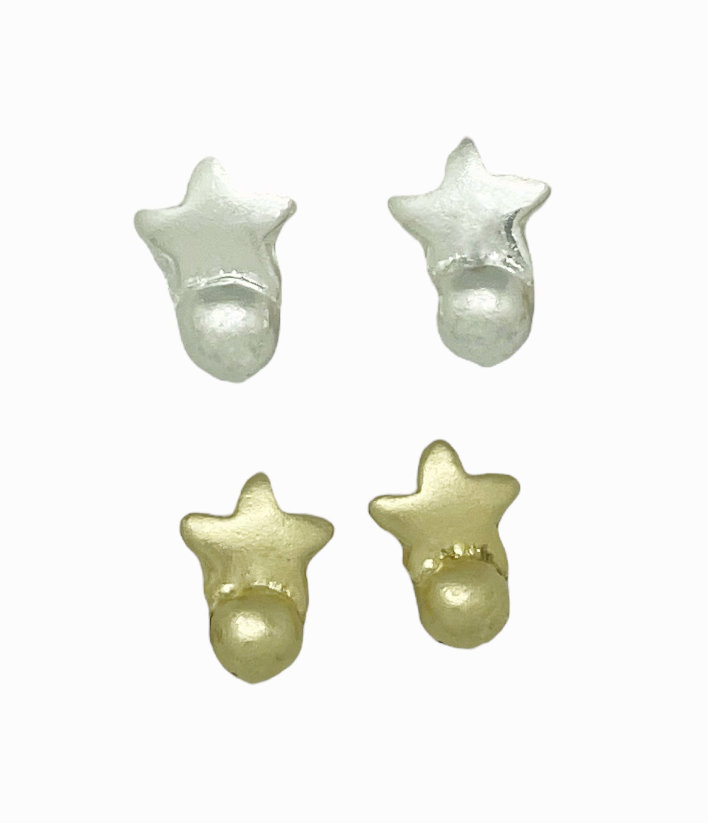 Pack de pendientes estrella mini en plata 10µ y dorado
