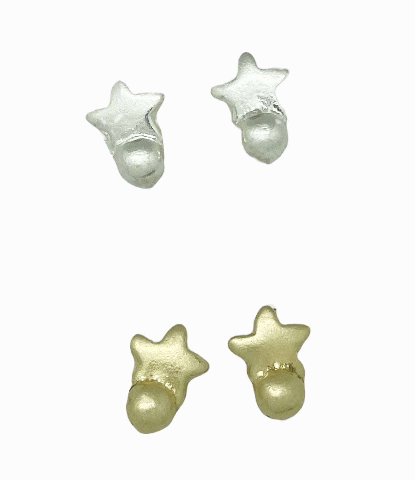 Pack de pendientes estrella mini en plata 10µ y dorado