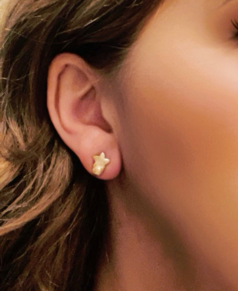 Pack de pendientes estrella mini en plata 10µ y dorado
