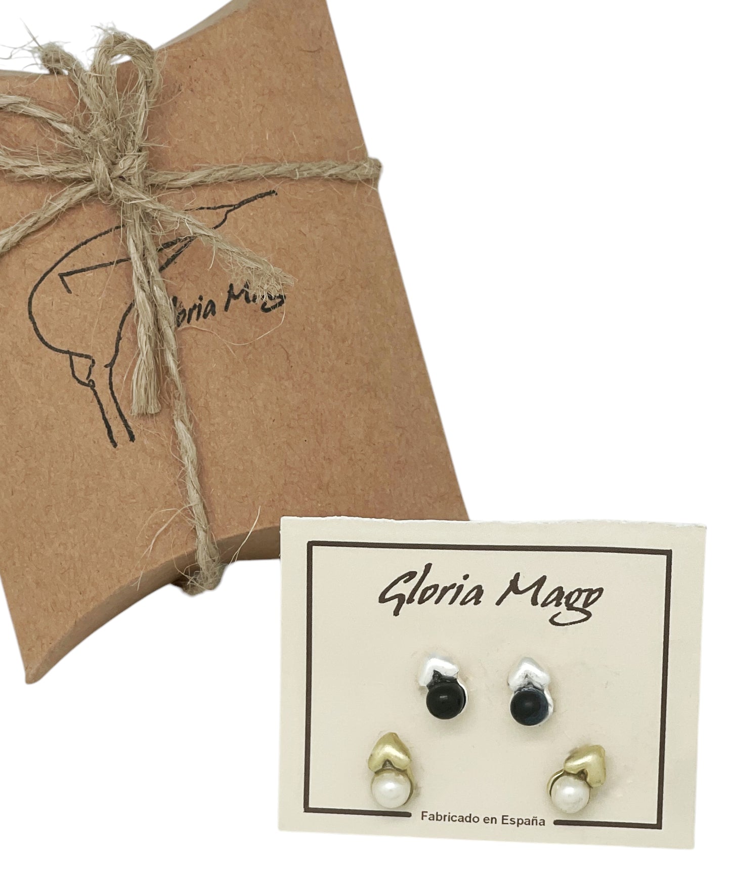Pack de pendientes corazón mini con bolita en plata 10µ y dorado