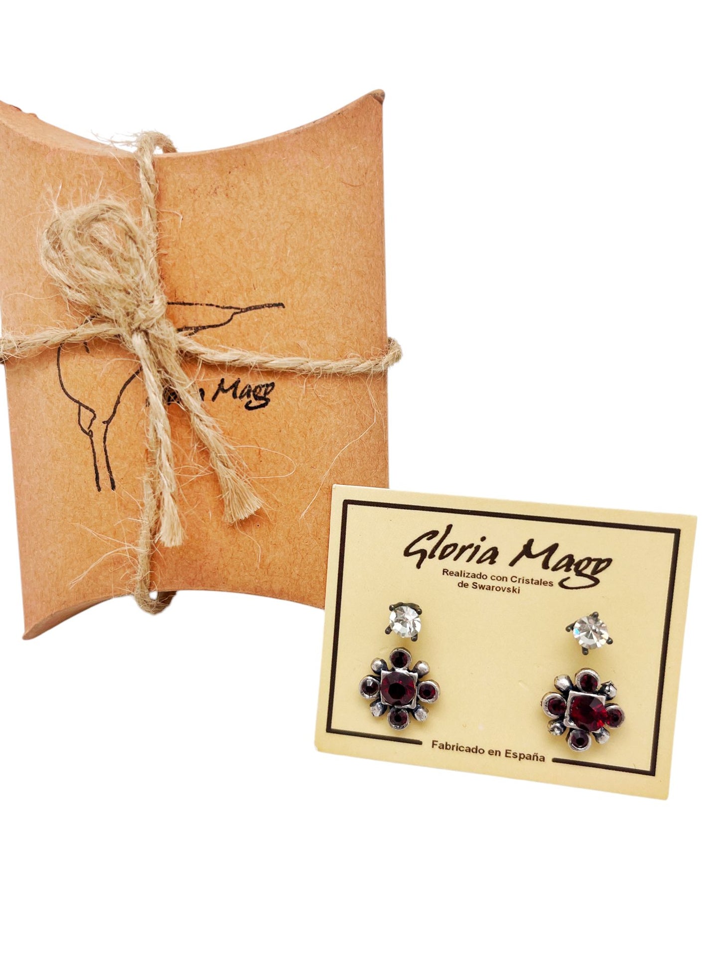 Pack 2 pares pendientes cristal SW y plata 10µ. C2