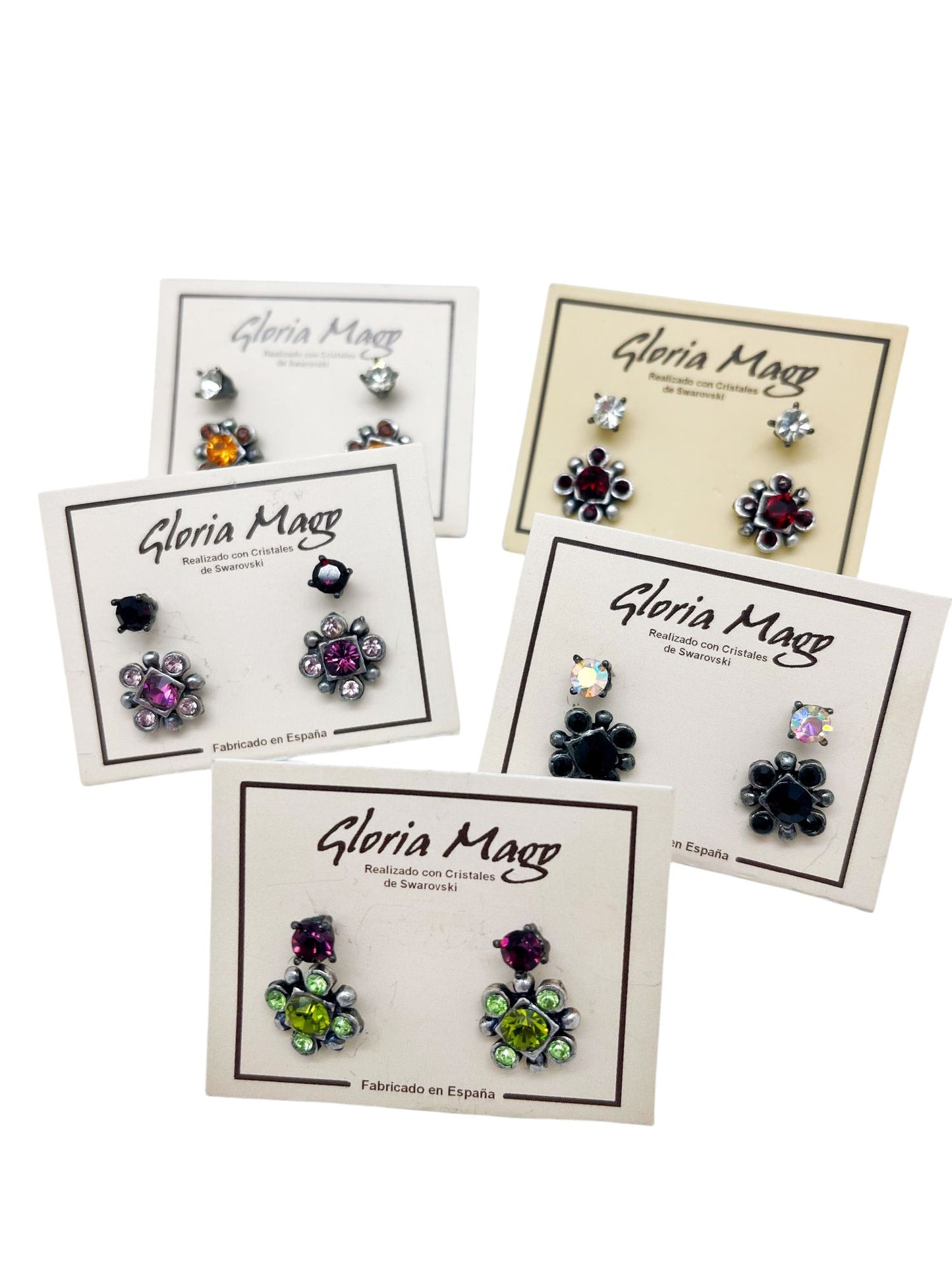 Pack 2 pares pendientes cristal SW y plata 10µ. C2