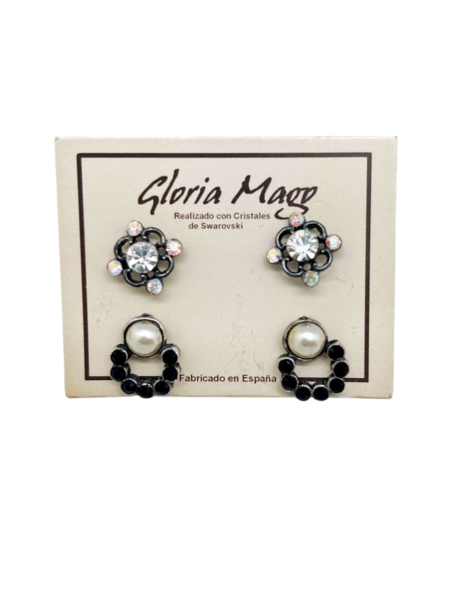 Pack 2 pares pendientes cristal SW y plata 10µ. C1