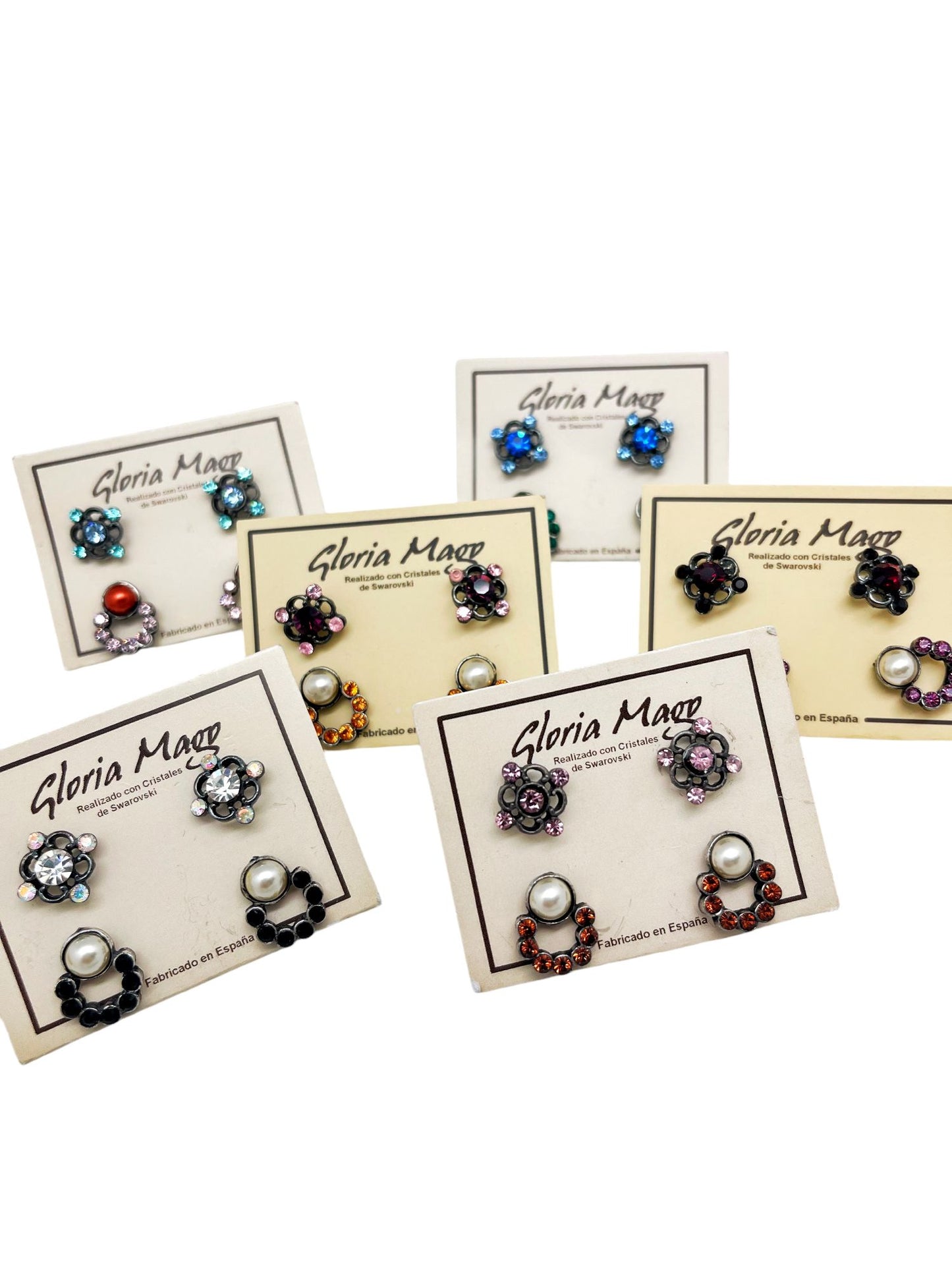 Pack 2 pares pendientes cristal SW y plata 10µ. C1