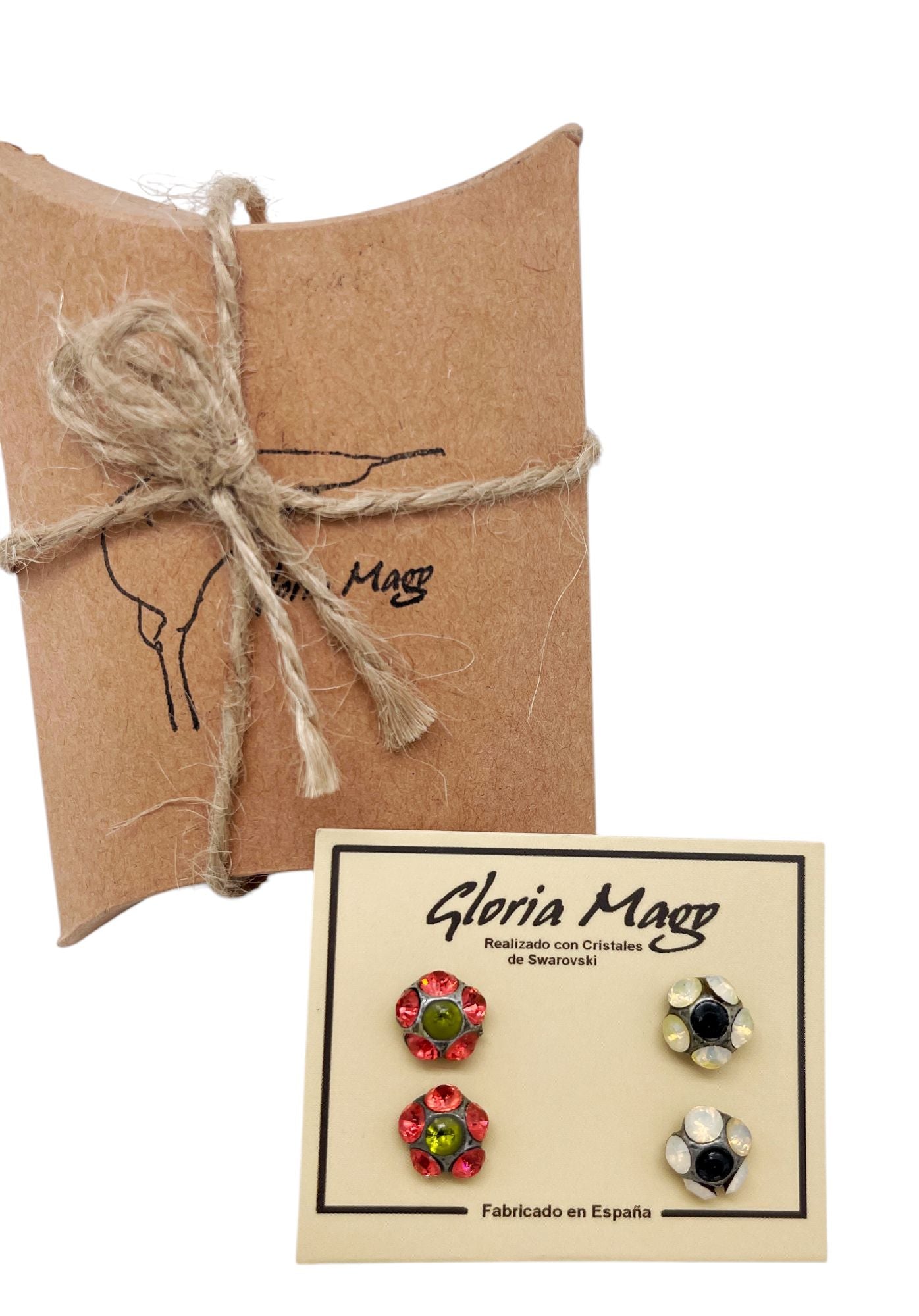 Pack pendientes plata 10µ y cristal Sw surtido Hyanc