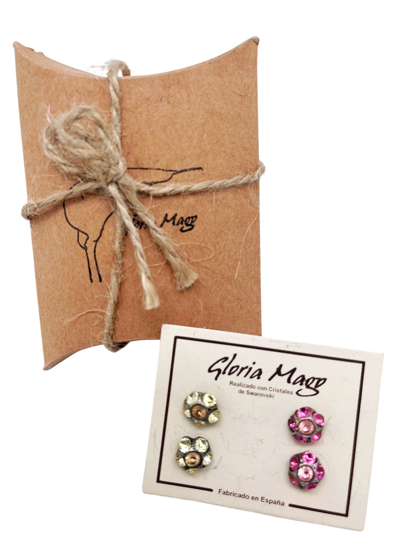 Pack pendientes plata 10µ y cristal Sw surtido Rosa