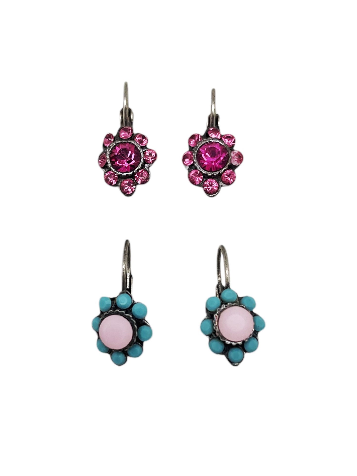 Pack 2 pares dormilonas cristal SW y plata 10µ.