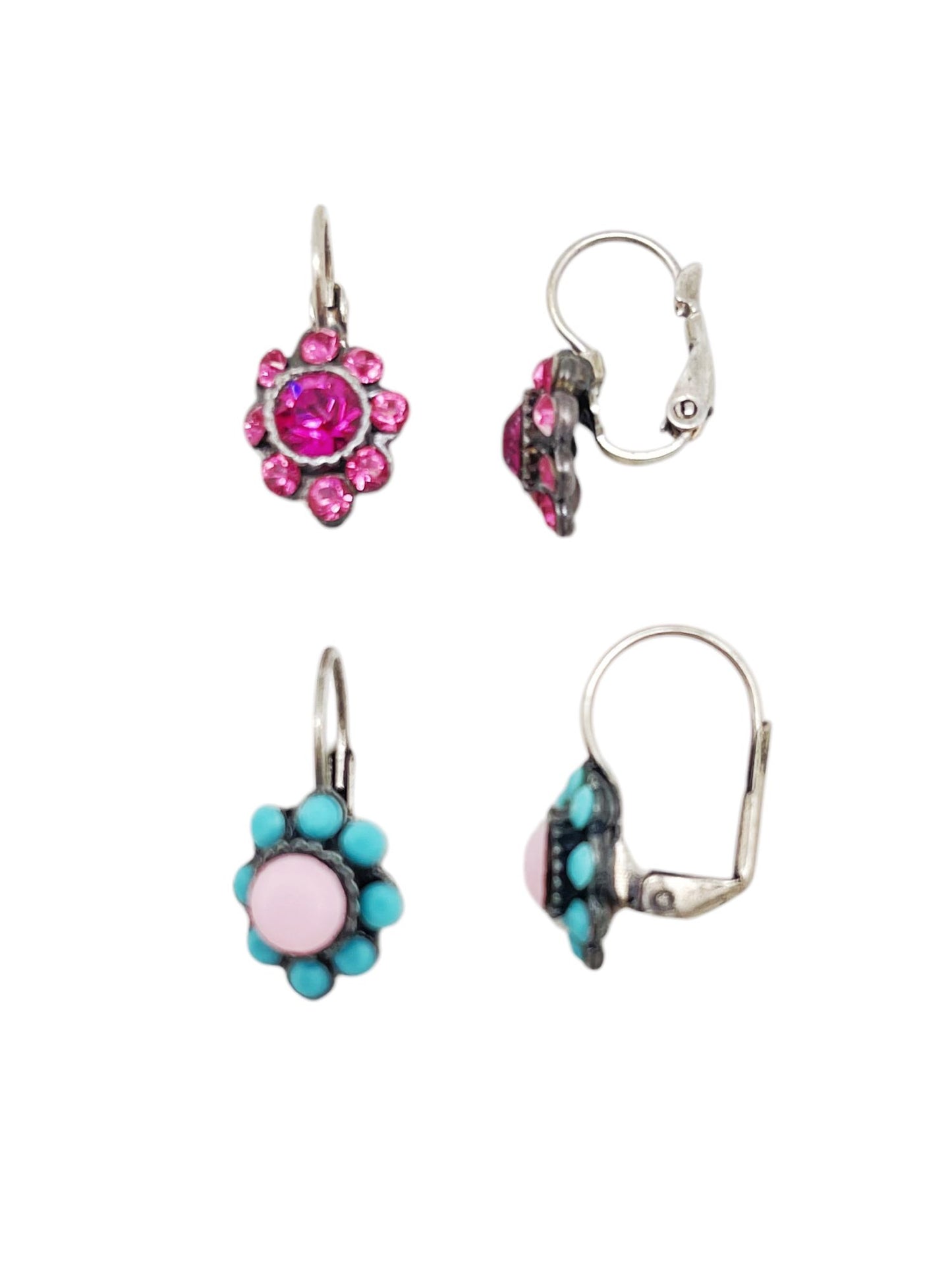 Pack 2 pares dormilonas cristal SW y plata 10µ.