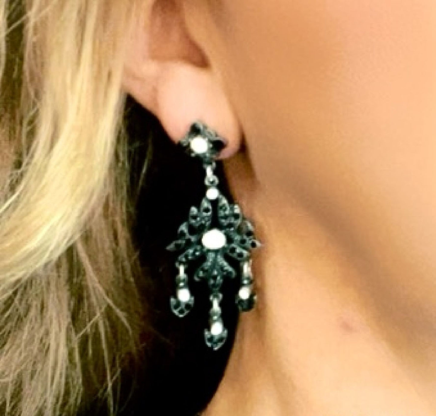 Pendiente largo multicristal Sw y plata 925 10µ T2