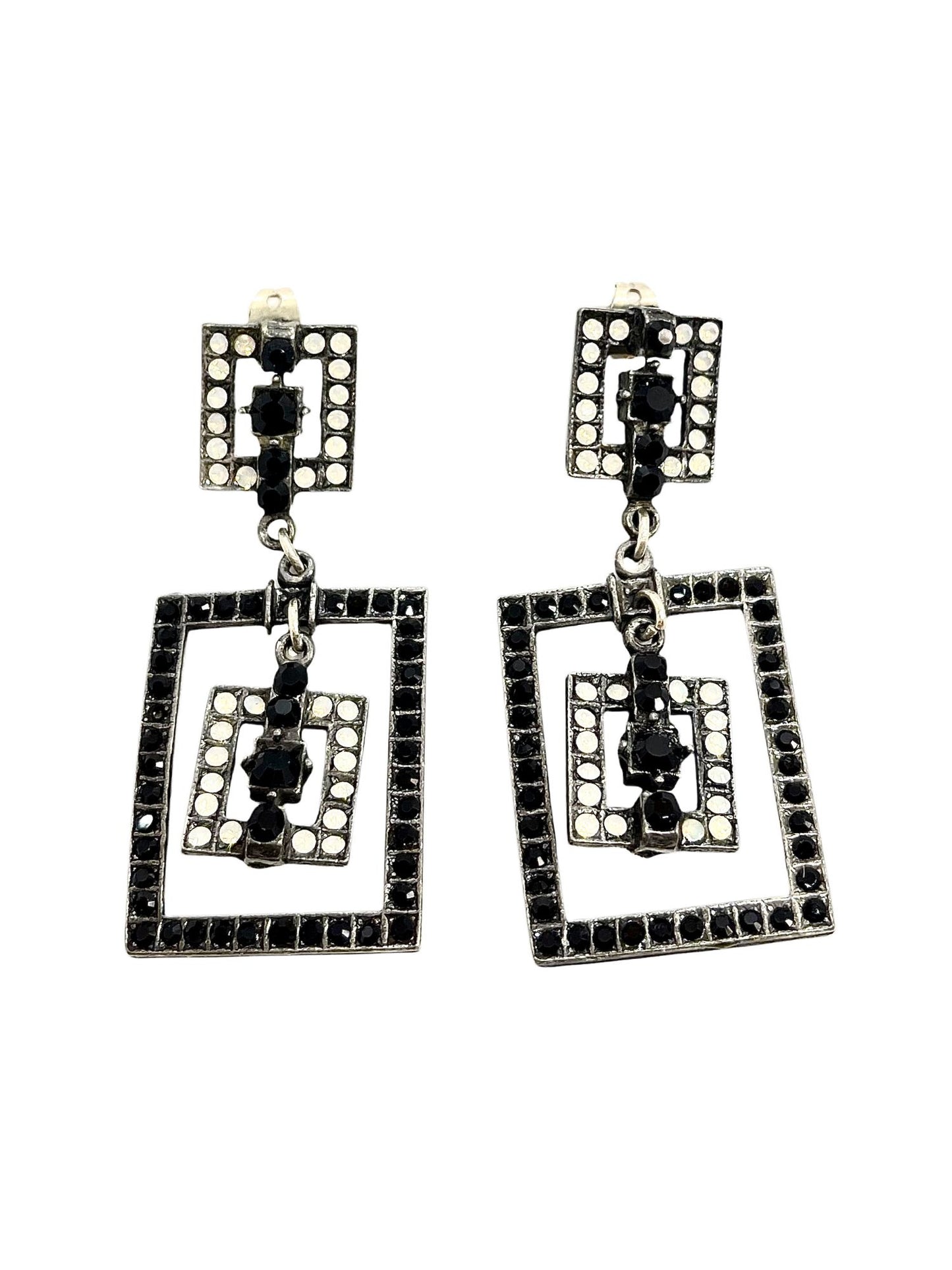 Pendiente largo multicristal Sw y plata 925 10µ T3