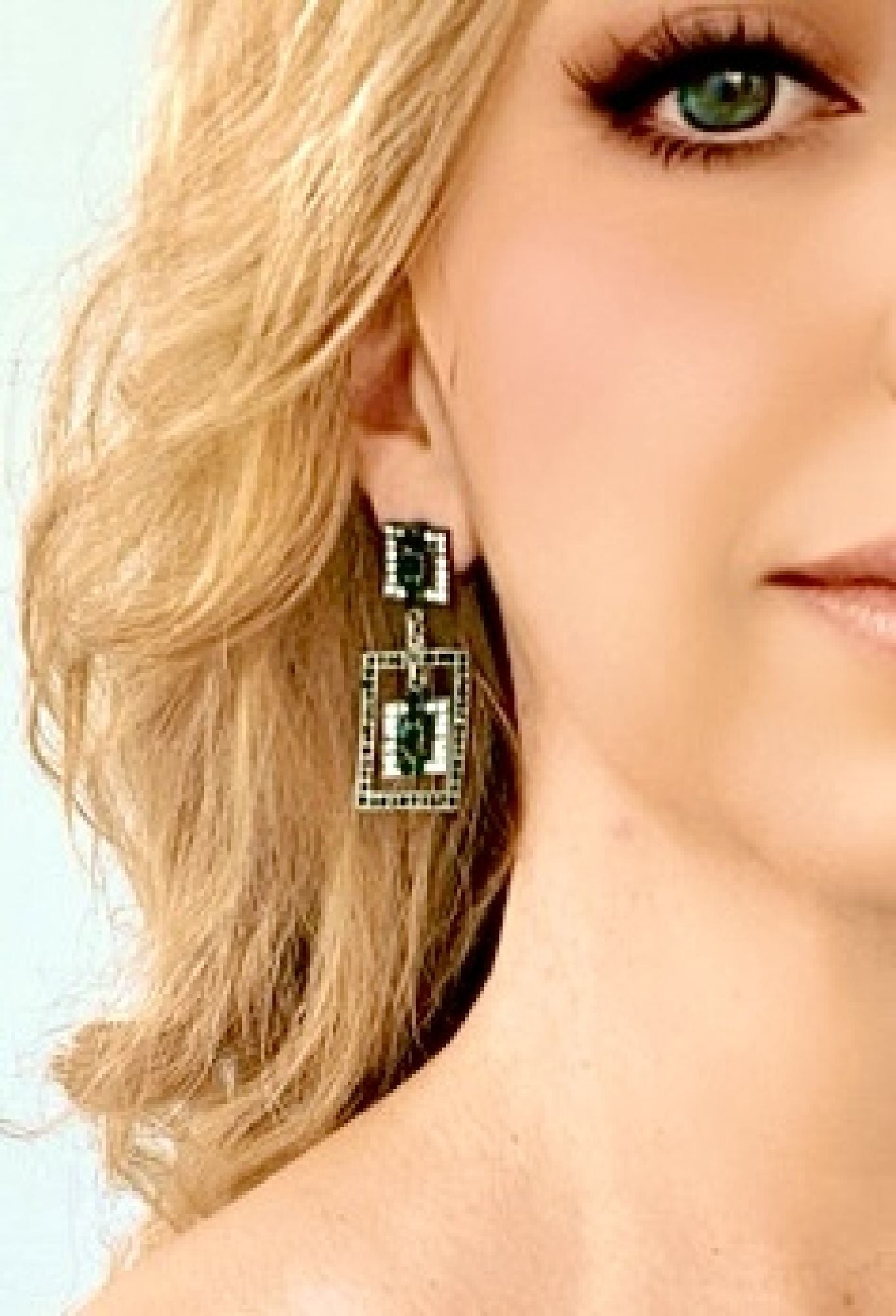 Pendiente largo multicristal Sw y plata 925 10µ T3