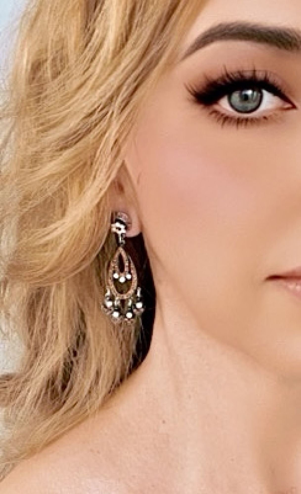 Pendiente largo multicristal Sw y plata 925 10µ T4