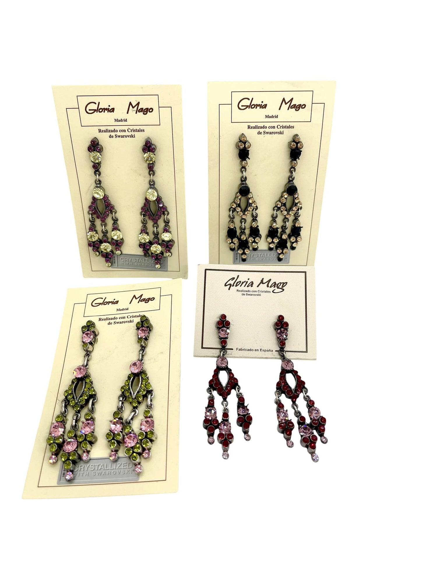 Pendiente largo multicristal Sw y plata 925 10µ T5