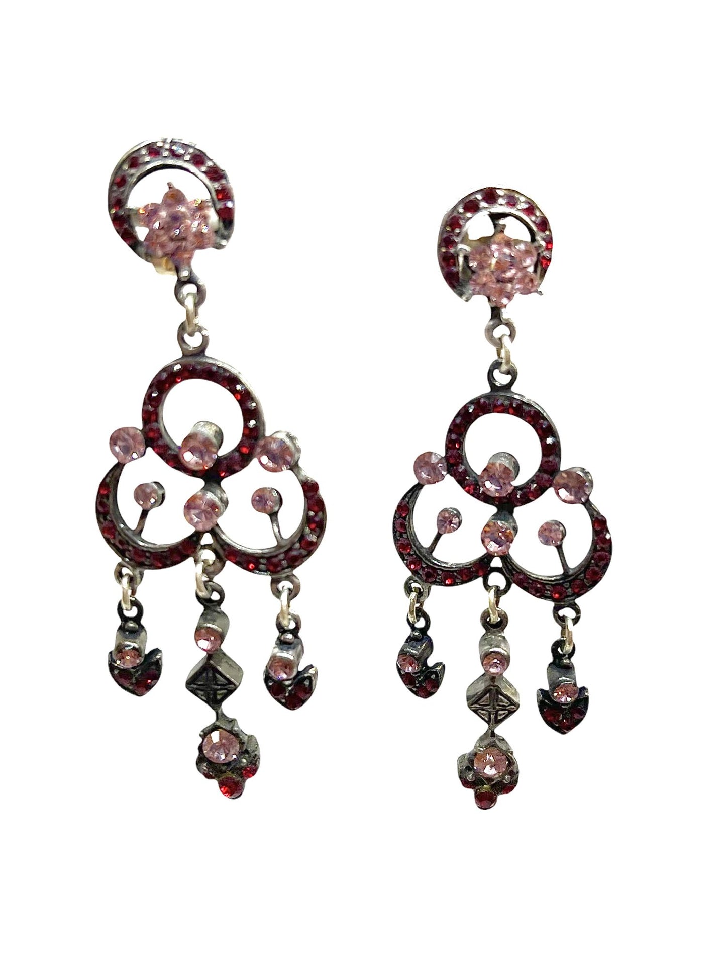 Pendiente largo multicristal Sw y plata 925 10µ T1