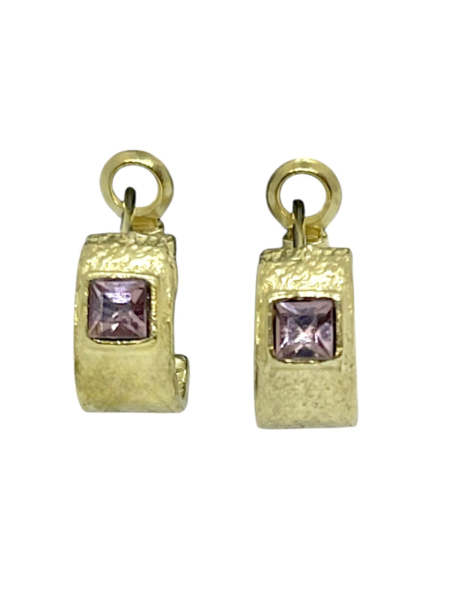 Pendiente aro dorado con Sw 4x4 light rosa