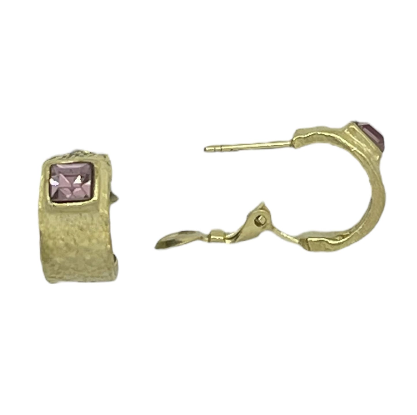 Pendiente aro dorado con Sw 4x4 light rosa