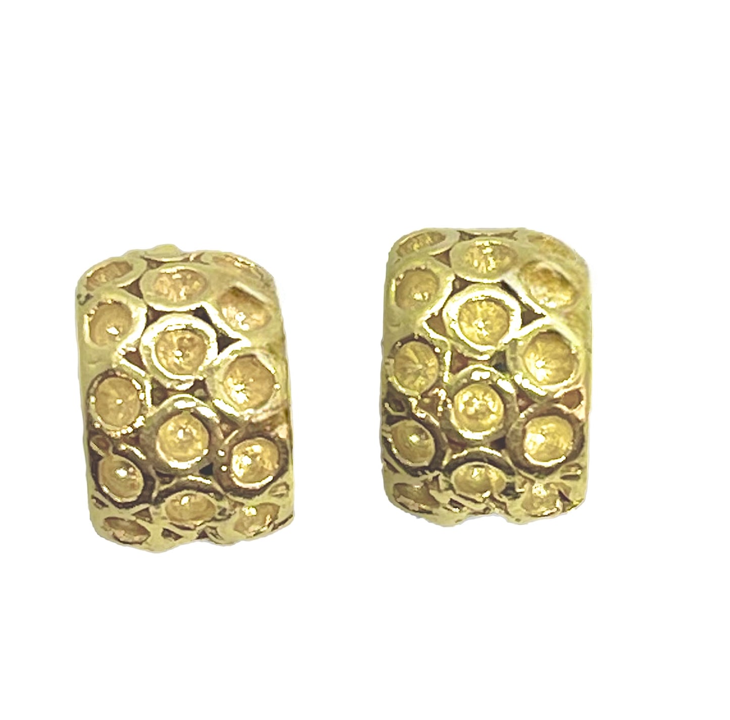 Pendiente Dots medio aro mini en dorado