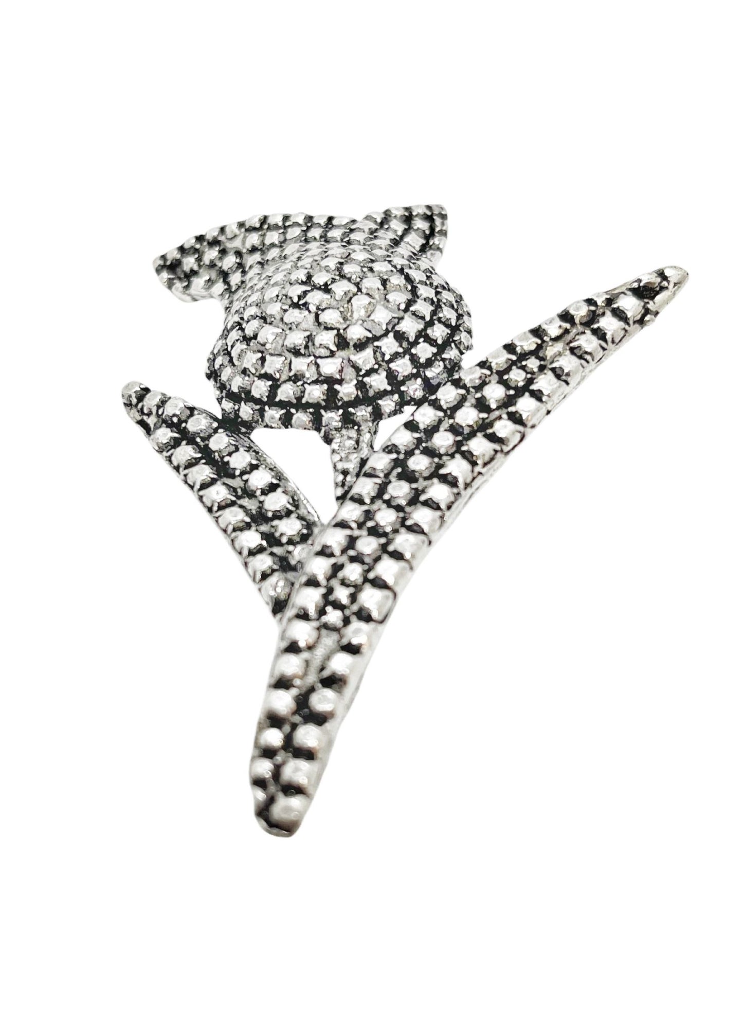 Broche tulipán en plata chapado con constraste