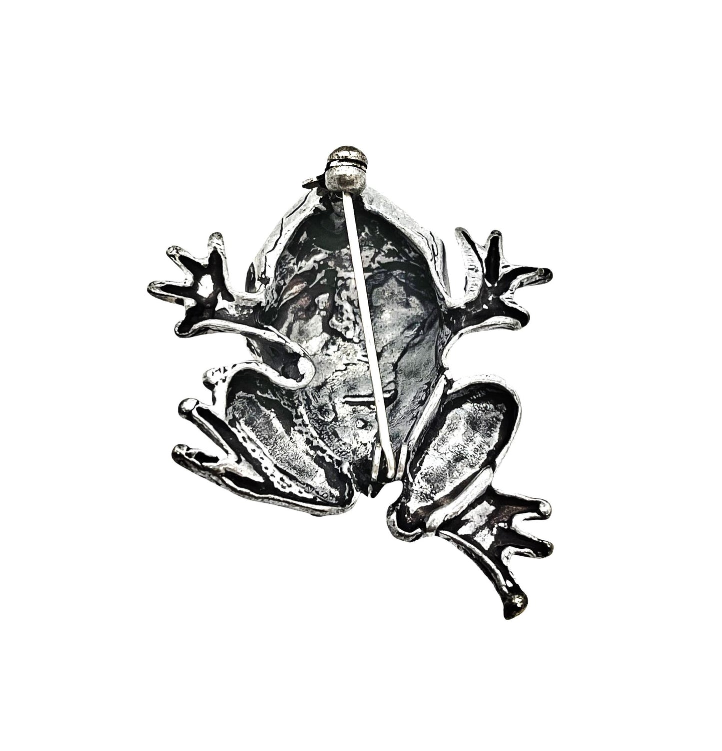 Broche Rana en plata chapado
