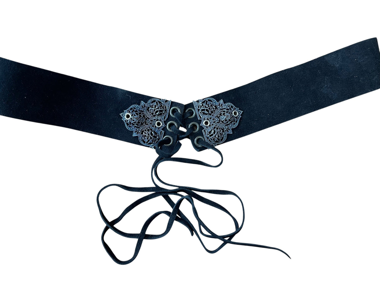 Cinturón piel corset negro