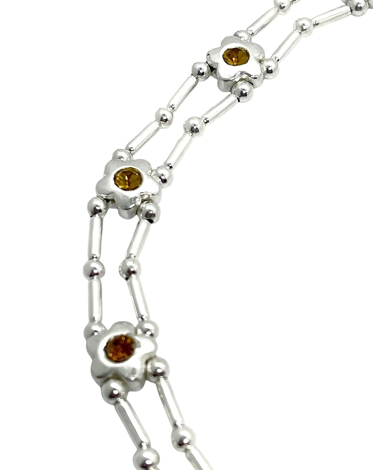 Gargantilla flores Sw en topaz plata 10µ