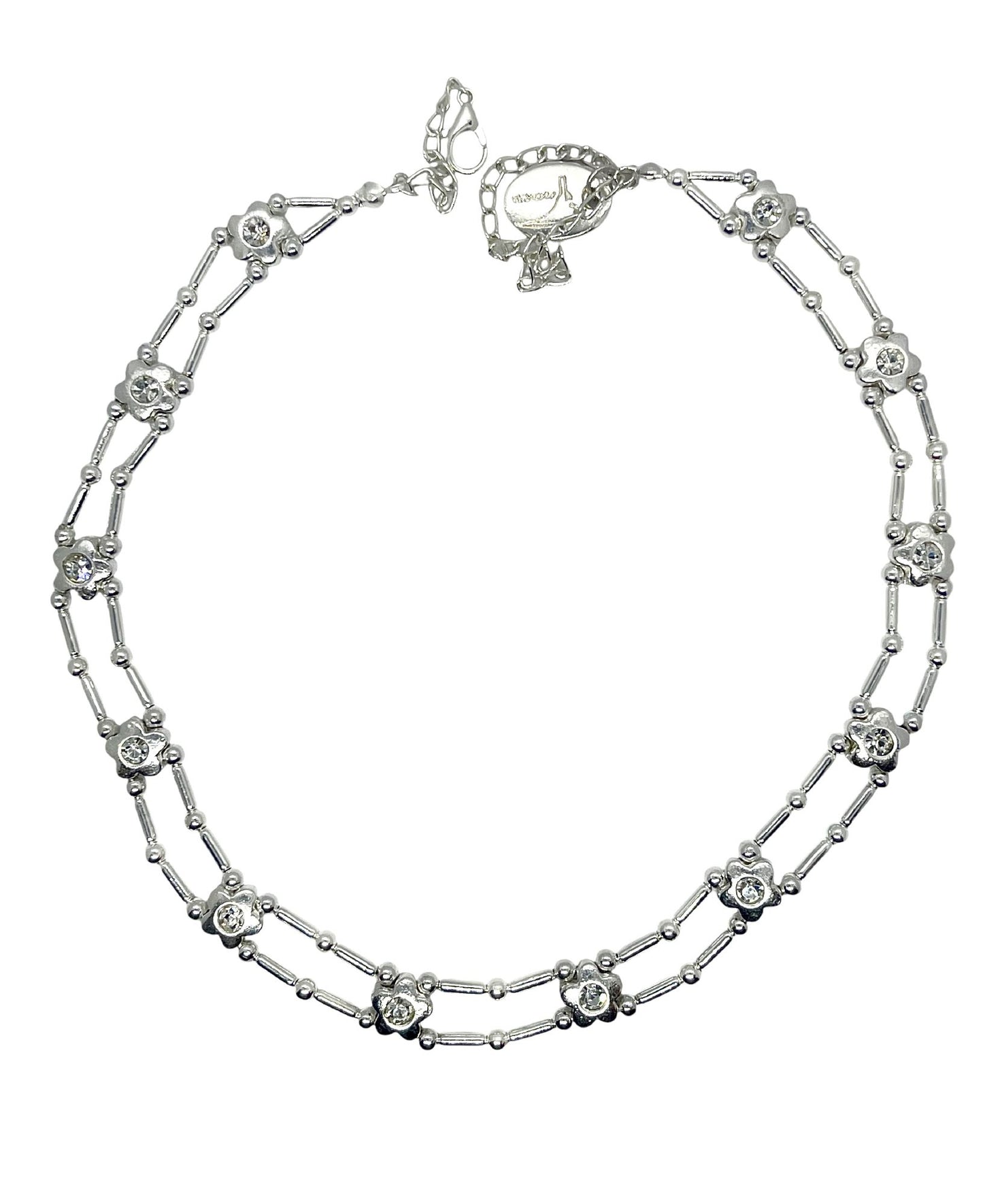Gargantilla flores Sw en cristal plata 10µ