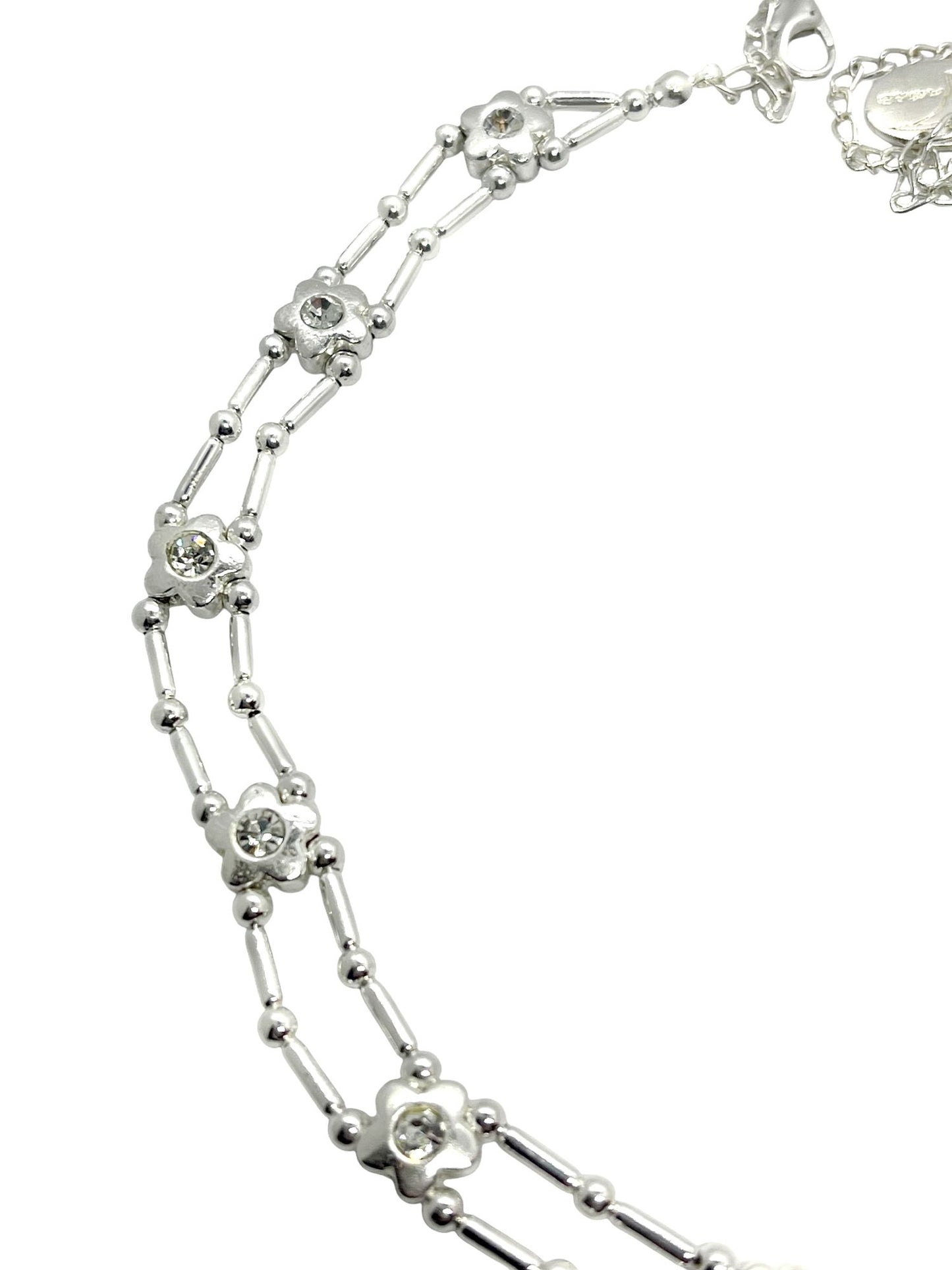 Gargantilla flores Sw en cristal plata 10µ