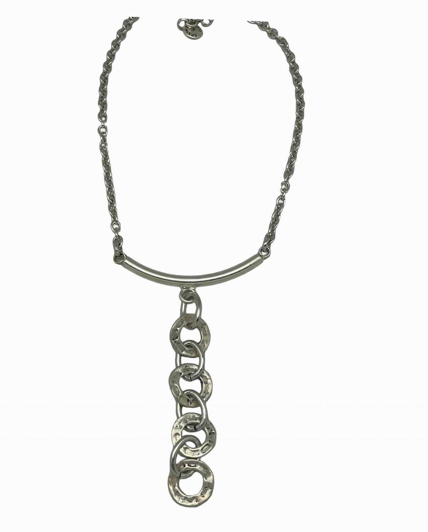 Collar cascada en aros plata chapado