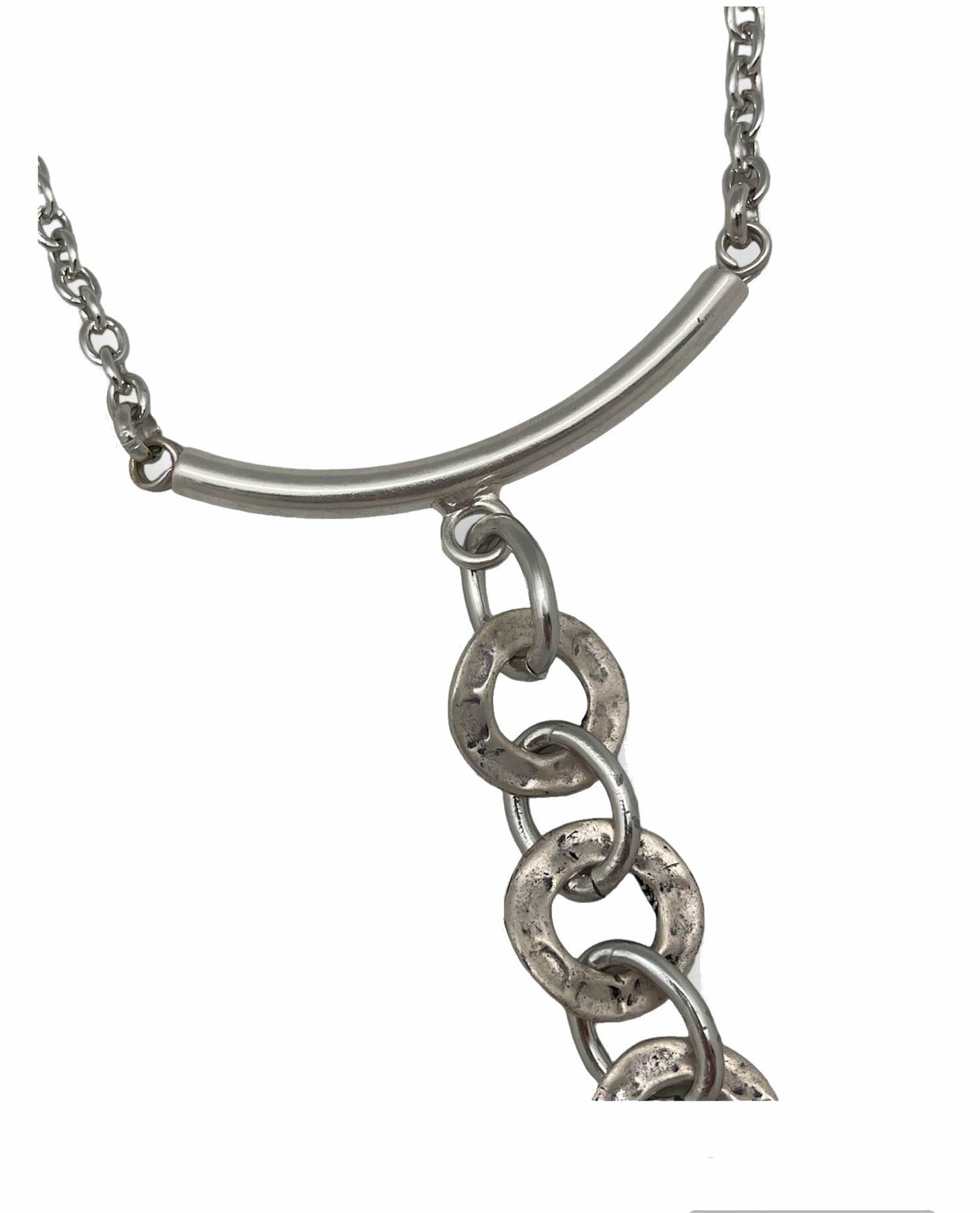 Collar cascada en aros plata chapado