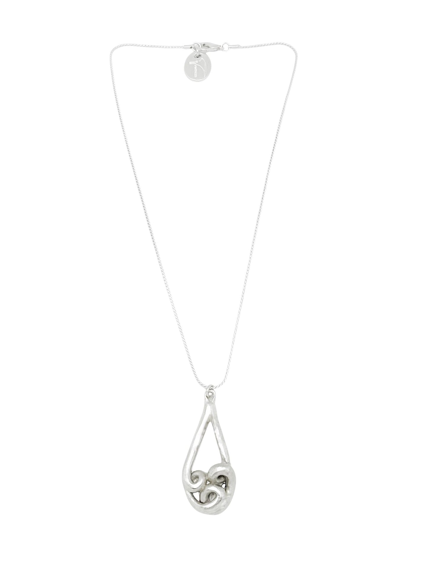 Collar Enlace en plata chapado colgante lágrima 40cm