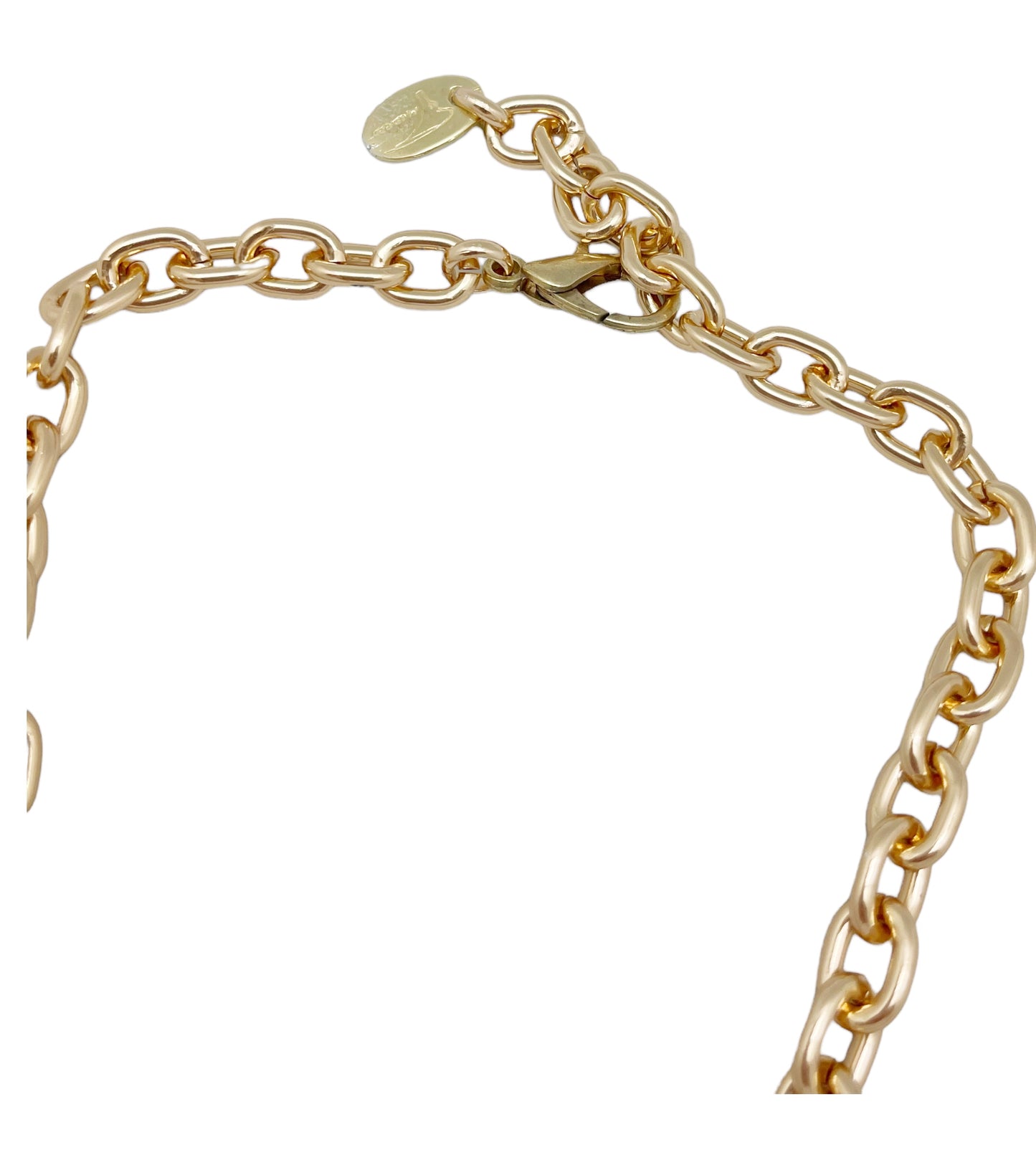 Collar candado GD en cadena ligera dorado