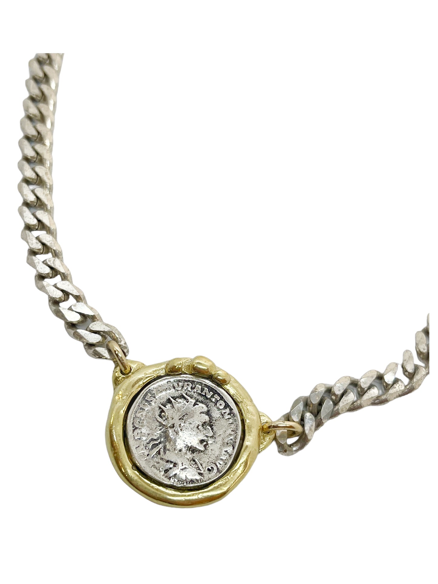 Colar corrente de diamantes e medalha central mix