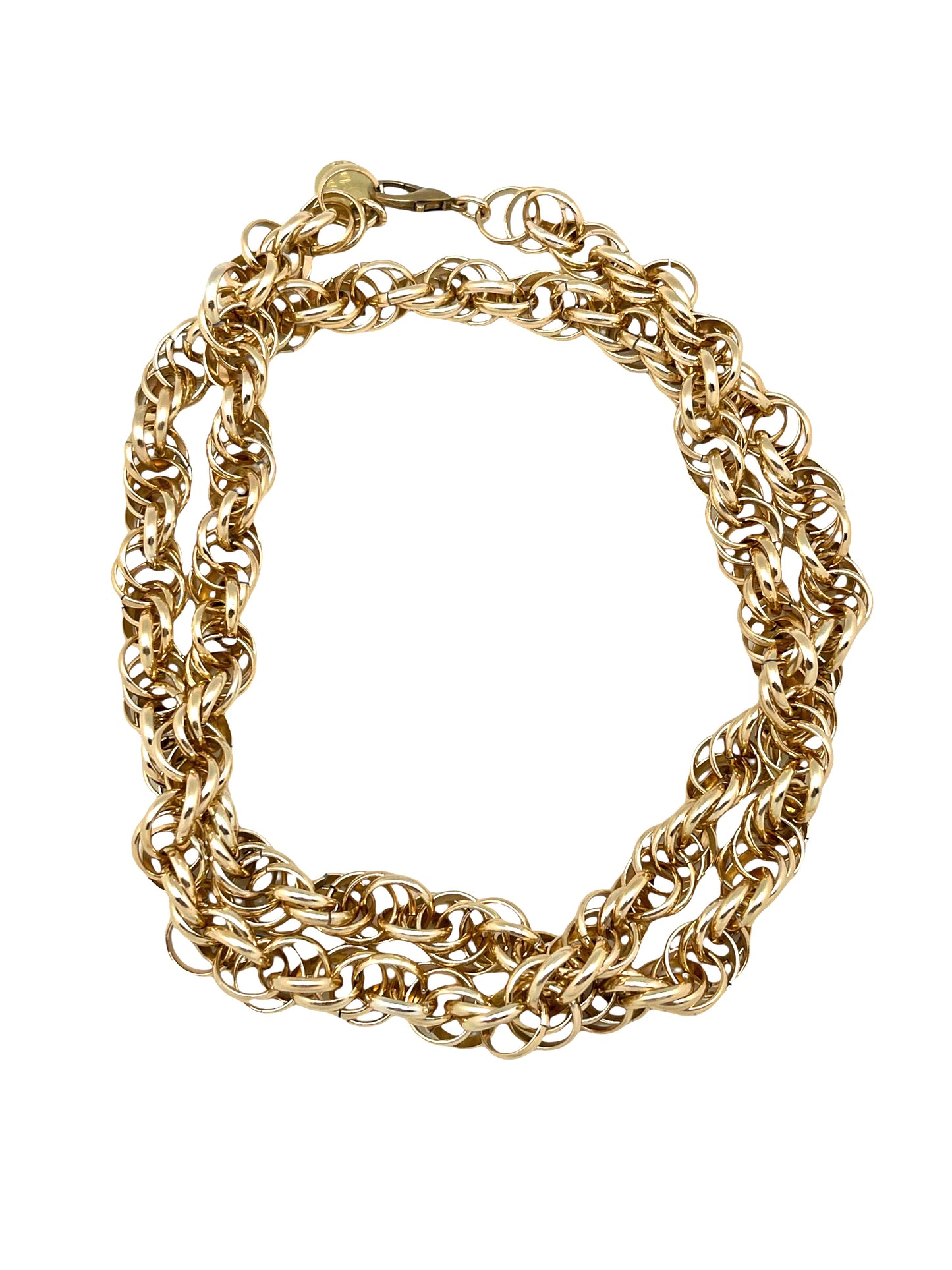 Collar multiposición a 80cm en cadena de aluminio dorado muktilinks