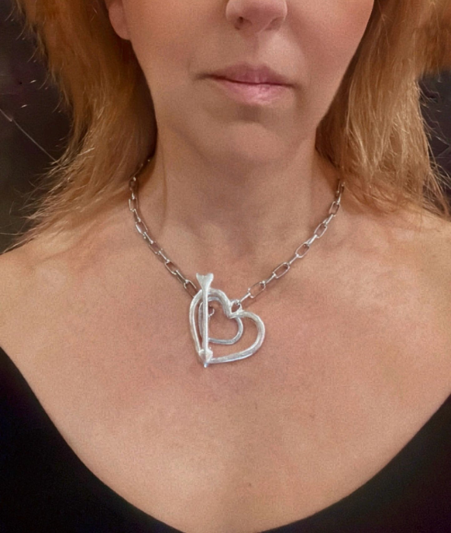Collar Diana en plata chapado 45cm
