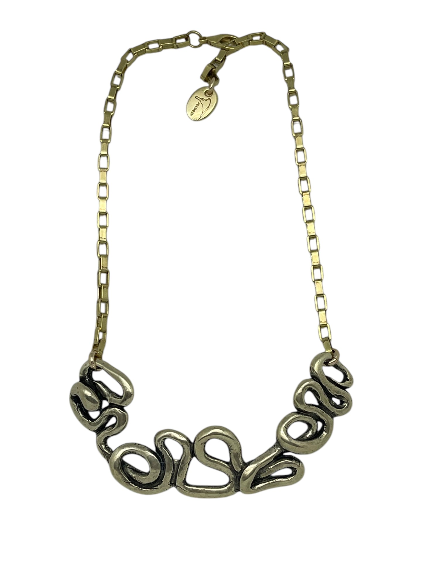 Collar Enredo en dorado con cadena chapada