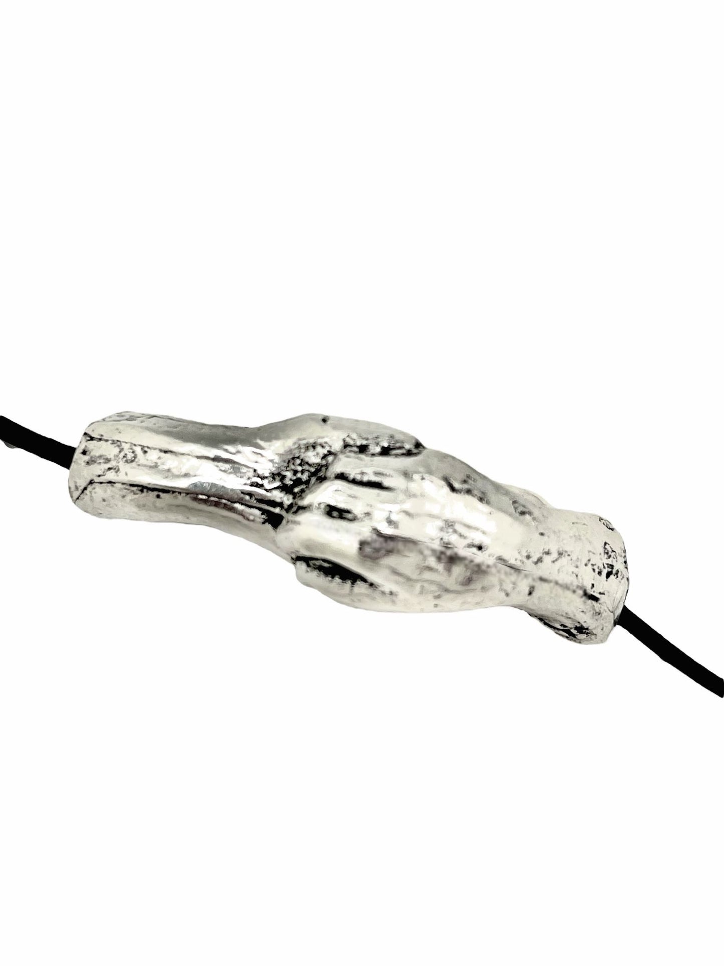 Collar unión plata 925 10µ y cuero negro