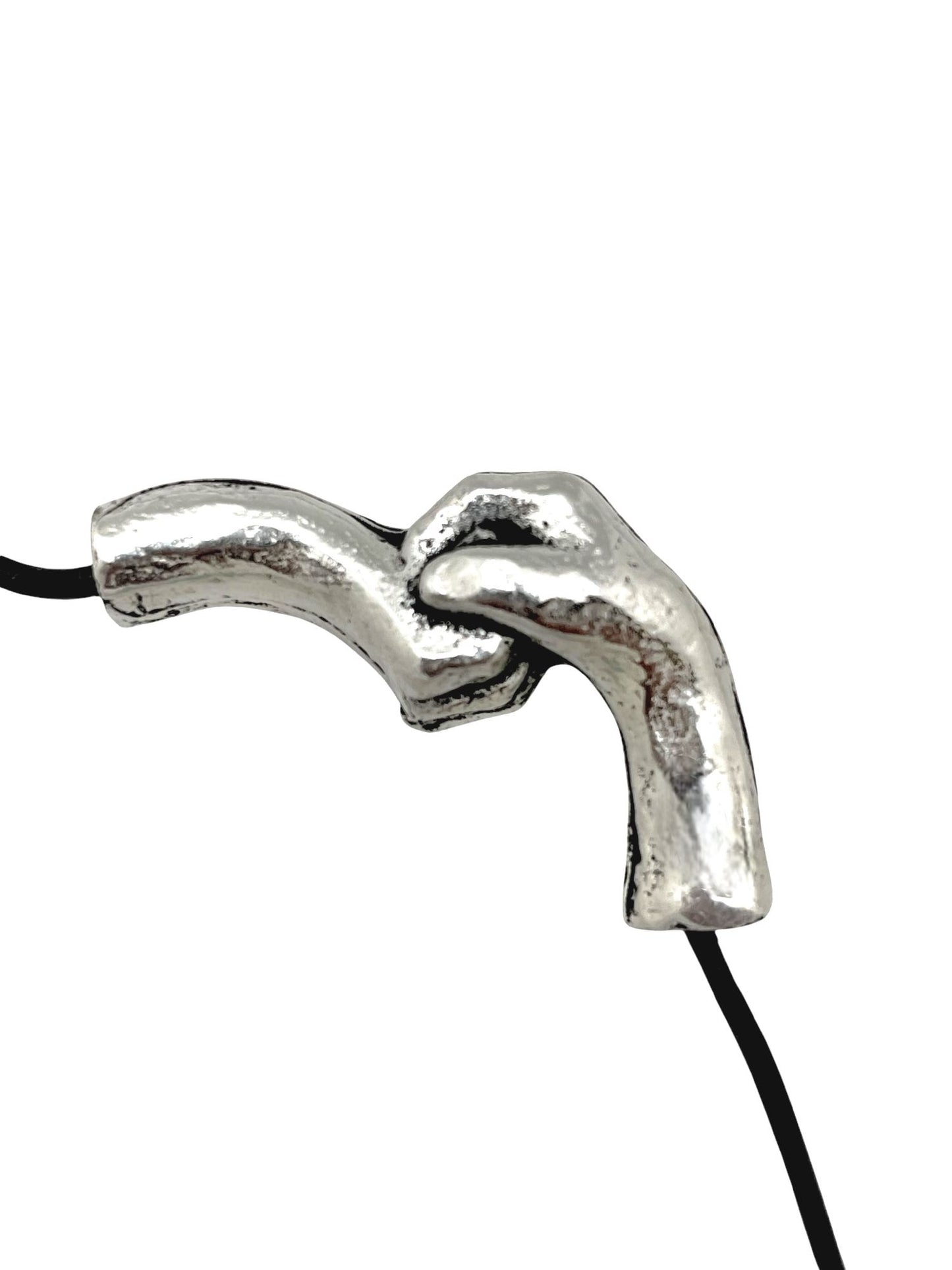 Collar unión plata 925 10µ y cuero negro