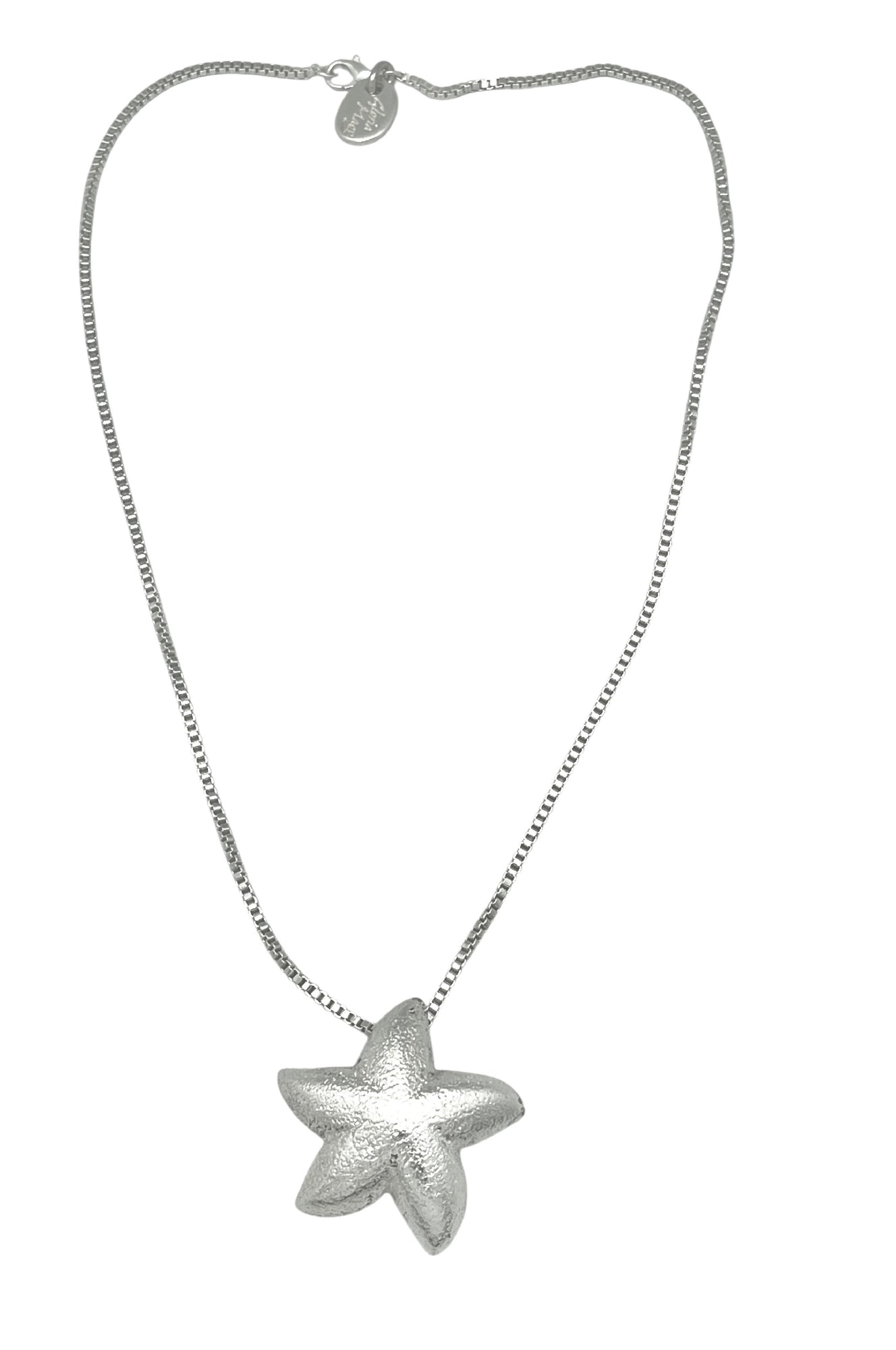 Collar estrella marina en plata 10µ y latón chapado. Largo50