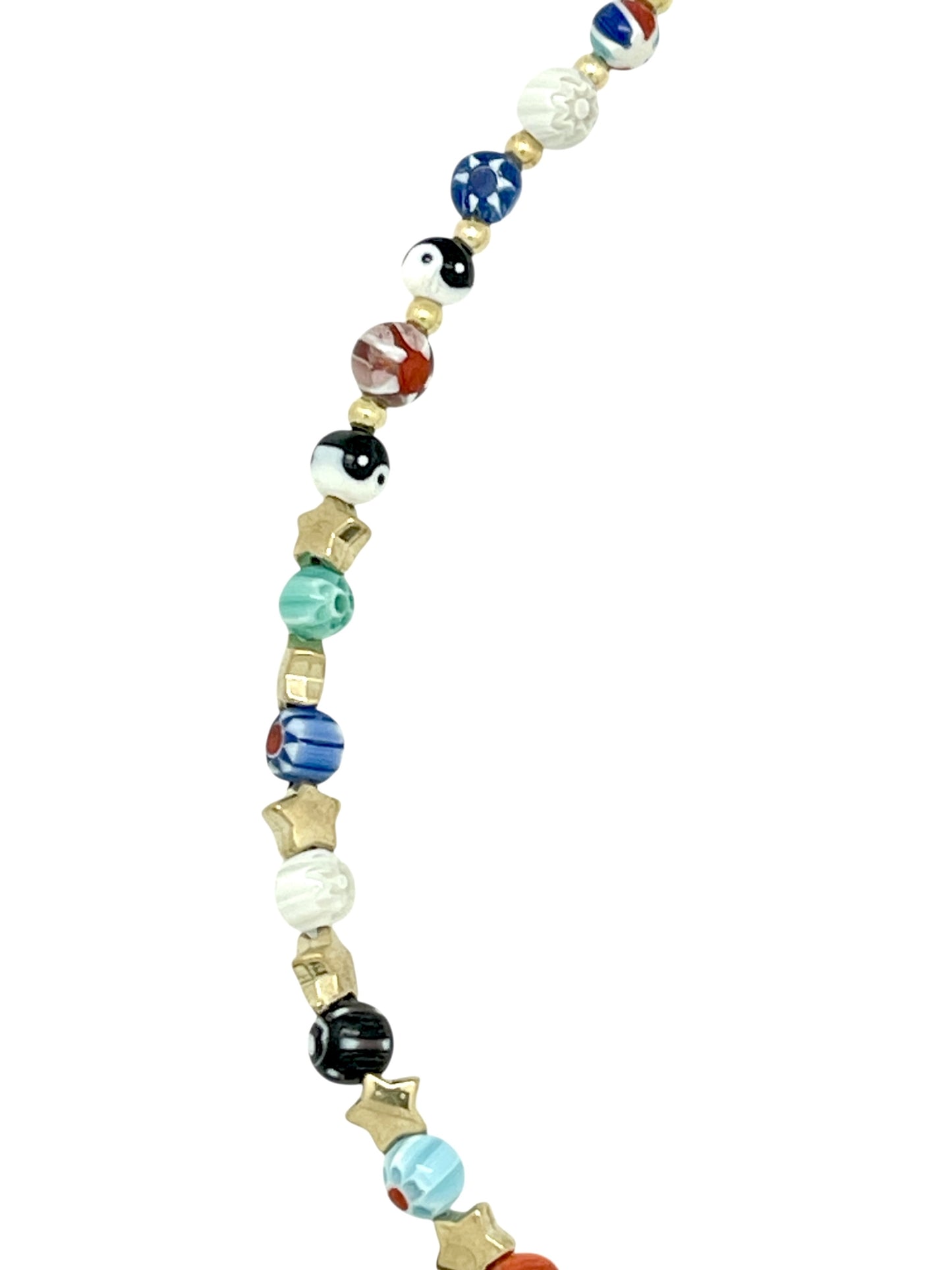 Collar multicolor Talisman de Luz en luz en latón dorado